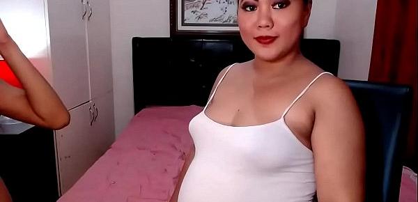  Pregnant Asian private webcam show